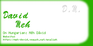 david meh business card